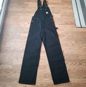 NWOT Carhartt Black Overalls 32 x 34